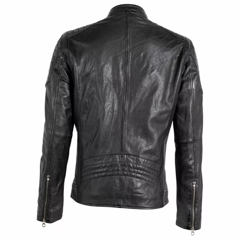 Geaca de Piele Barbati Gipsy Neagra GMChenno – IMBRACAMINTE