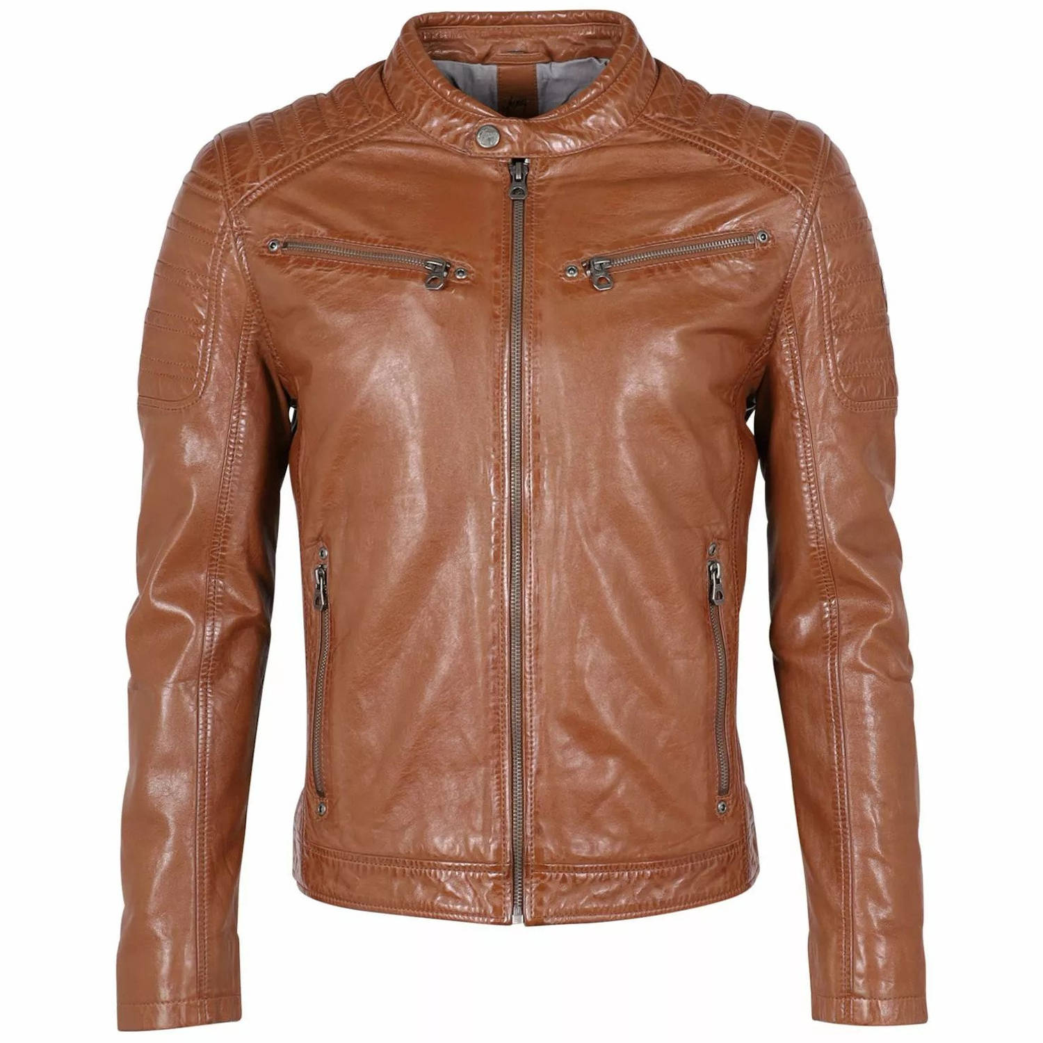 Geaca de Piele Barbati Gipsy Coniac GMChesto LAORV – IMBRACAMINTE