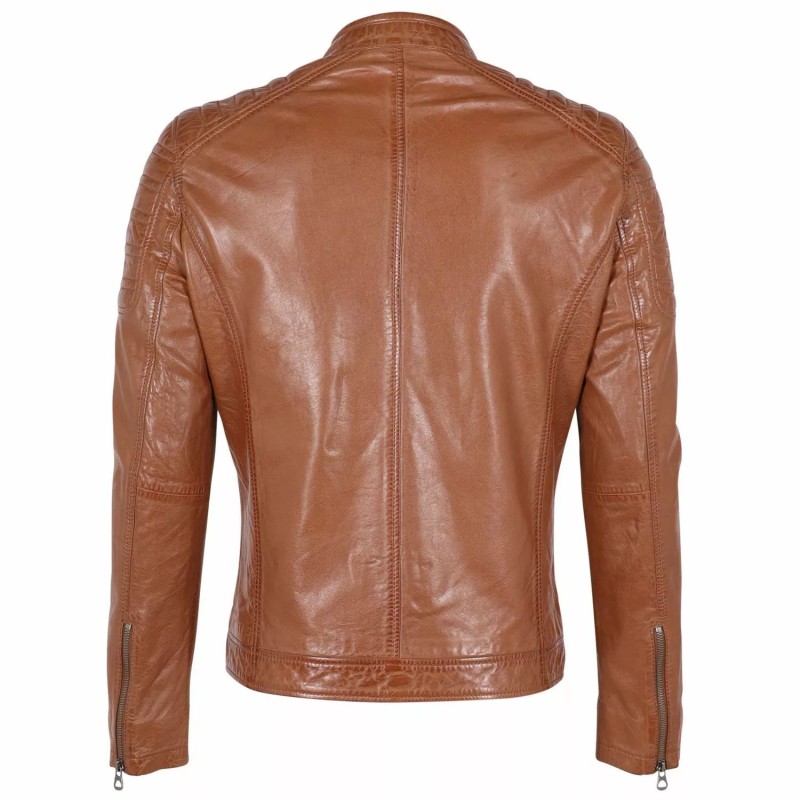 Geaca de Piele Barbati Gipsy Coniac GMChesto LAORV – IMBRACAMINTE