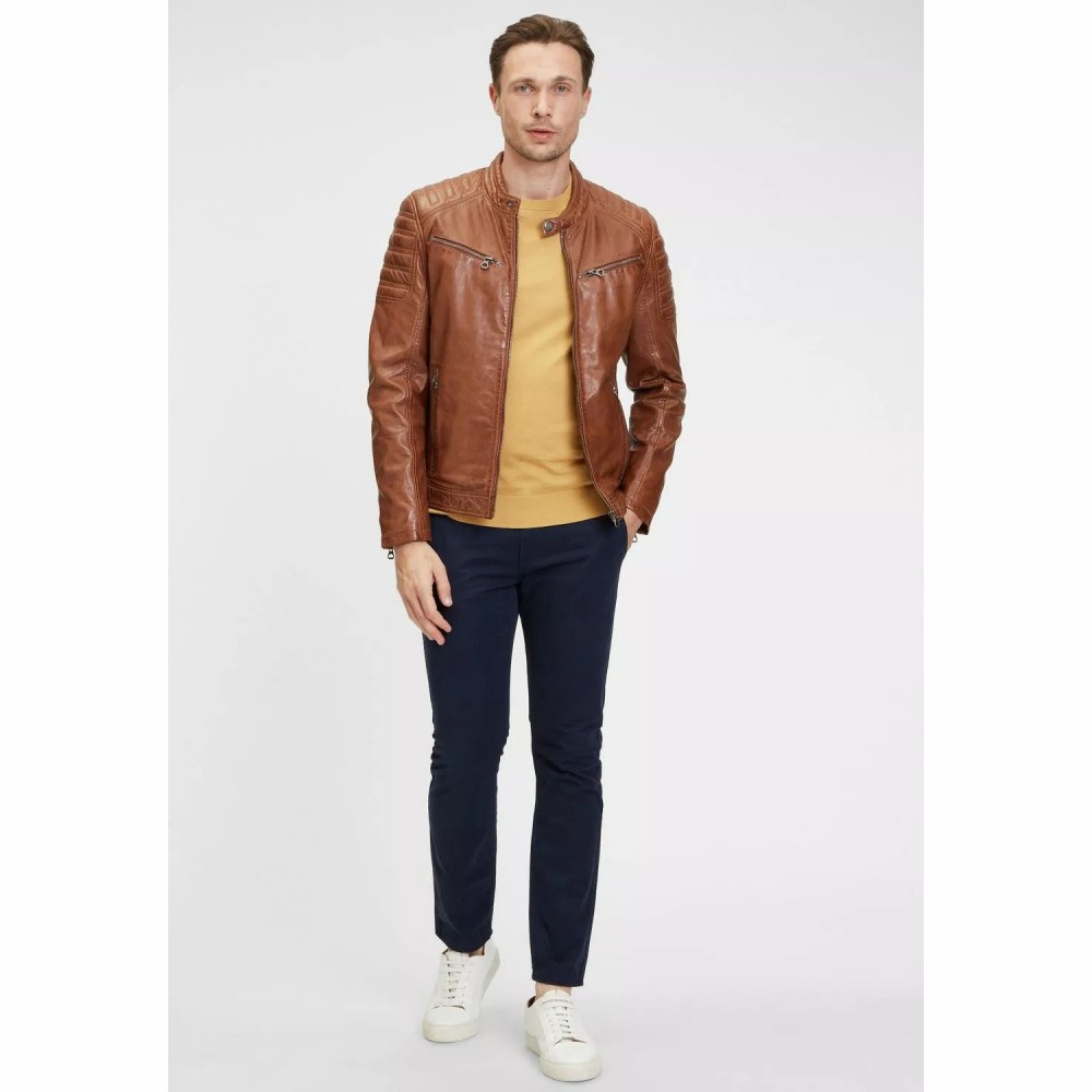 Geaca de Piele Barbati Gipsy Coniac GMChesto LAORV Geaca de Piele Barbati Gipsy Coniac GMChesto LAORV - readytowear.ro