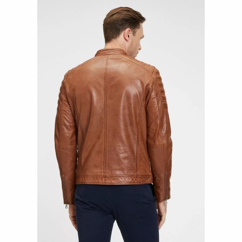 Geaca de Piele Barbati Gipsy Coniac GMChesto LAORV – IMBRACAMINTE