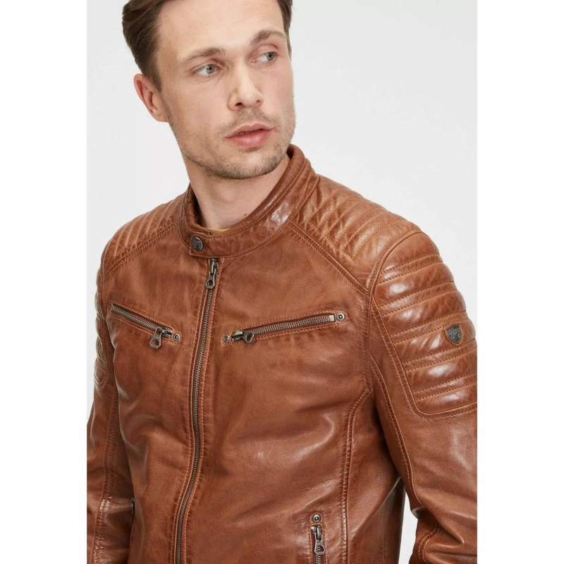 Geaca de Piele Barbati Gipsy Coniac GMChesto LAORV – IMBRACAMINTE