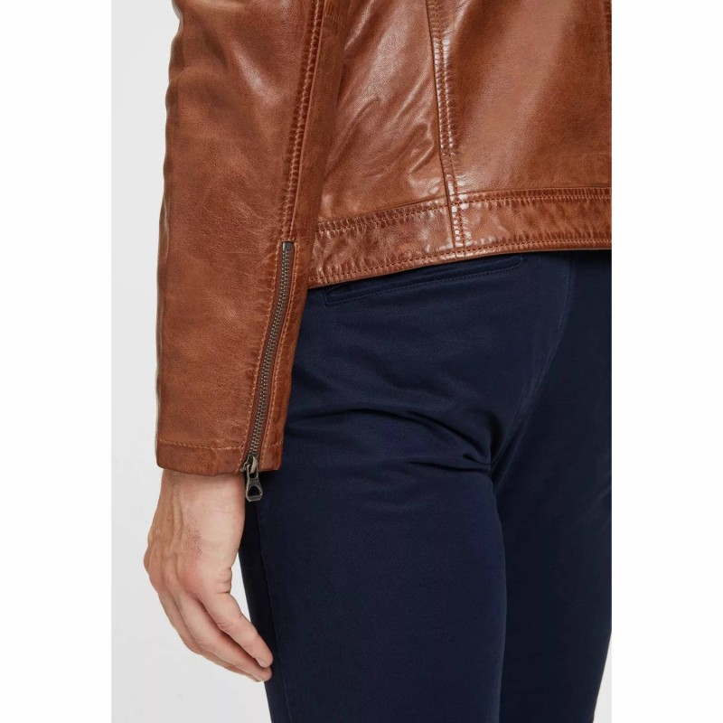 Geaca de Piele Barbati Gipsy Coniac GMChesto LAORV – IMBRACAMINTE