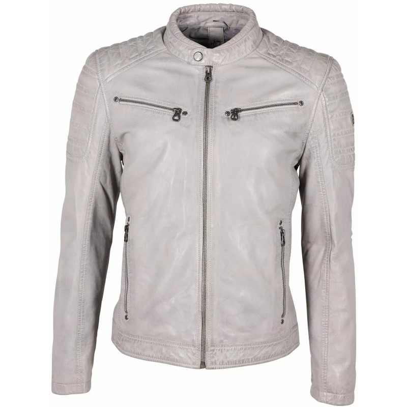 Geaca de Piele Barbati Gipsy Gri Argintiu GMChesto – IMBRACAMINTE