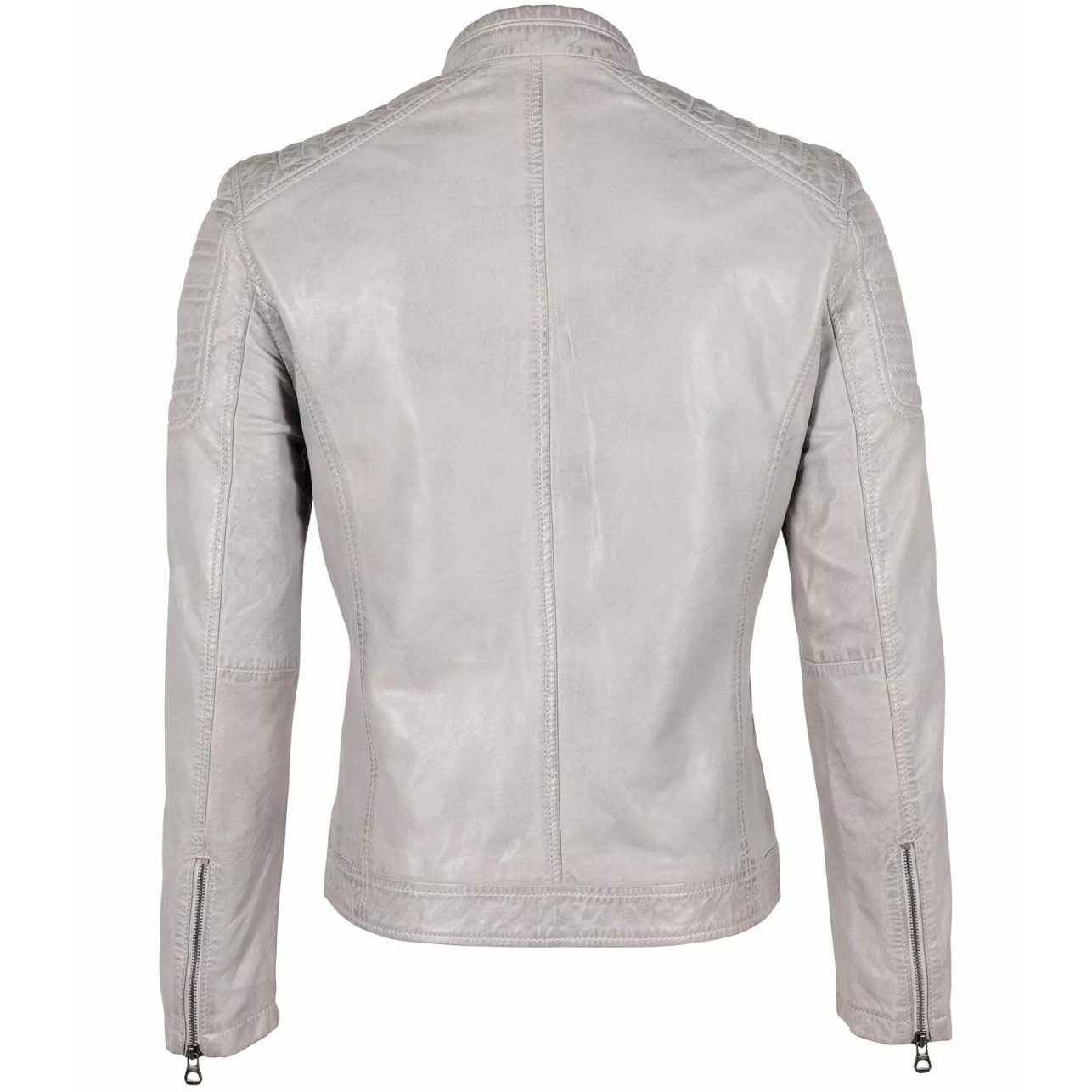 Geaca de Piele Barbati Gipsy Gri Argintiu GMChesto LAORV – Black Friday