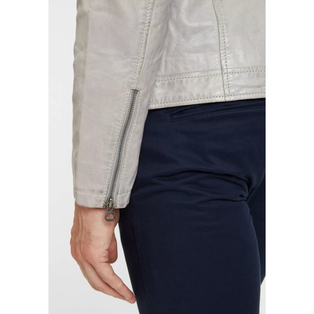 Geaca de Piele Barbati Gipsy Gri Argintiu GMChesto LAORV – Black Friday