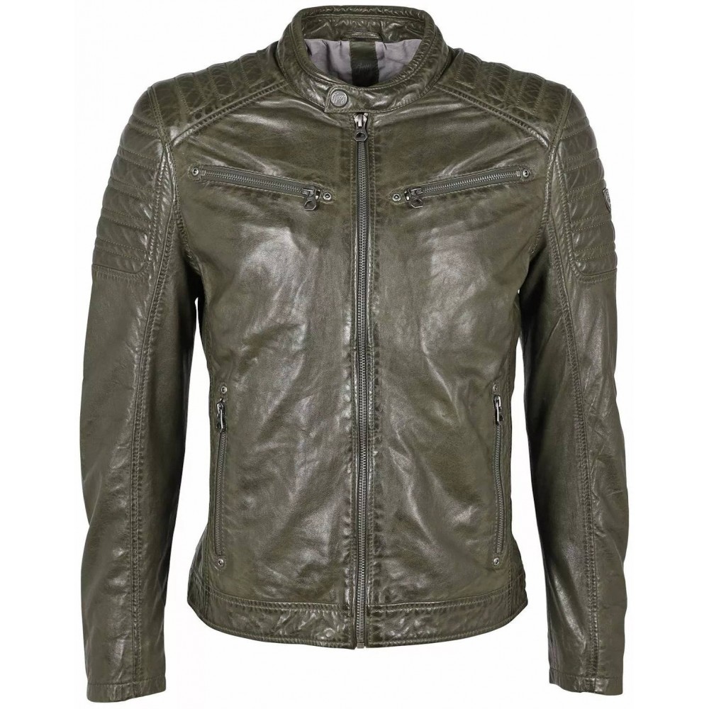 Geaca de Piele Barbati Gipsy Olive Inchis GMChesto Geaca de Piele Barbati Gipsy Olive Inchis GMChesto - readytowear.ro