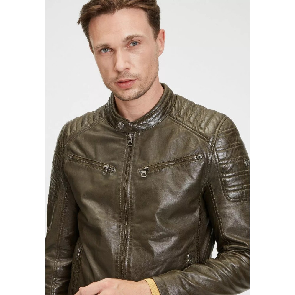Geaca de Piele Barbati Gipsy Olive Inchis GMChesto Geaca de Piele Barbati Gipsy Olive Inchis GMChesto - readytowear.ro