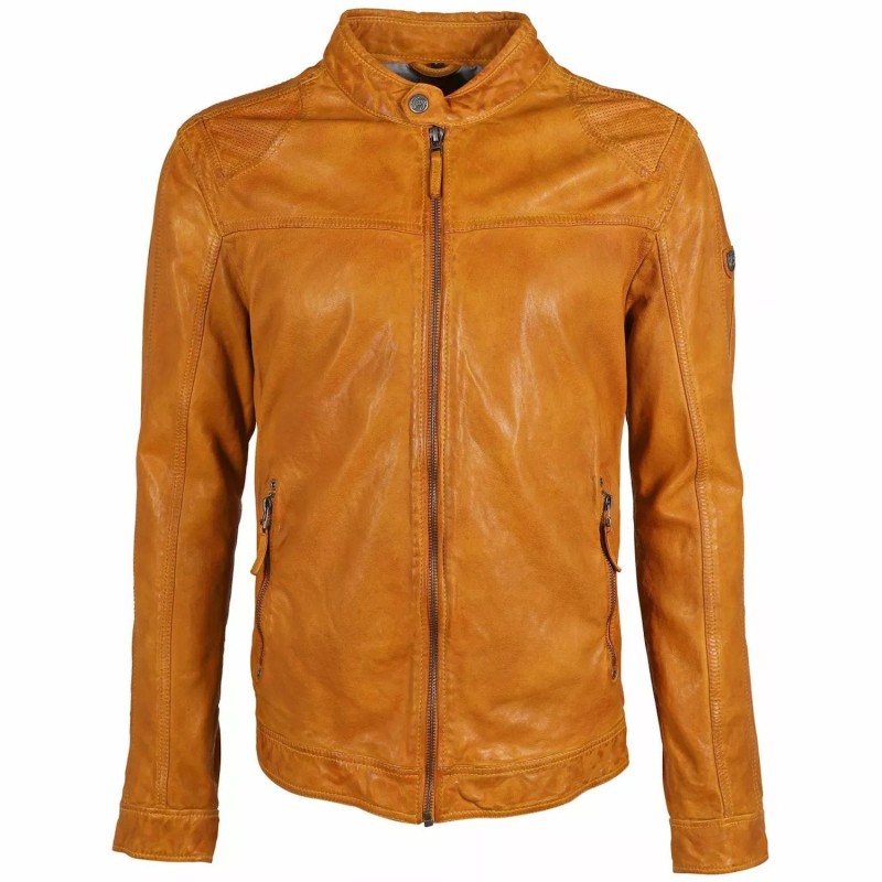 Geaca de Piele Barbati Gipsy Galbena GMChuto SF LGAWV – IMBRACAMINTE