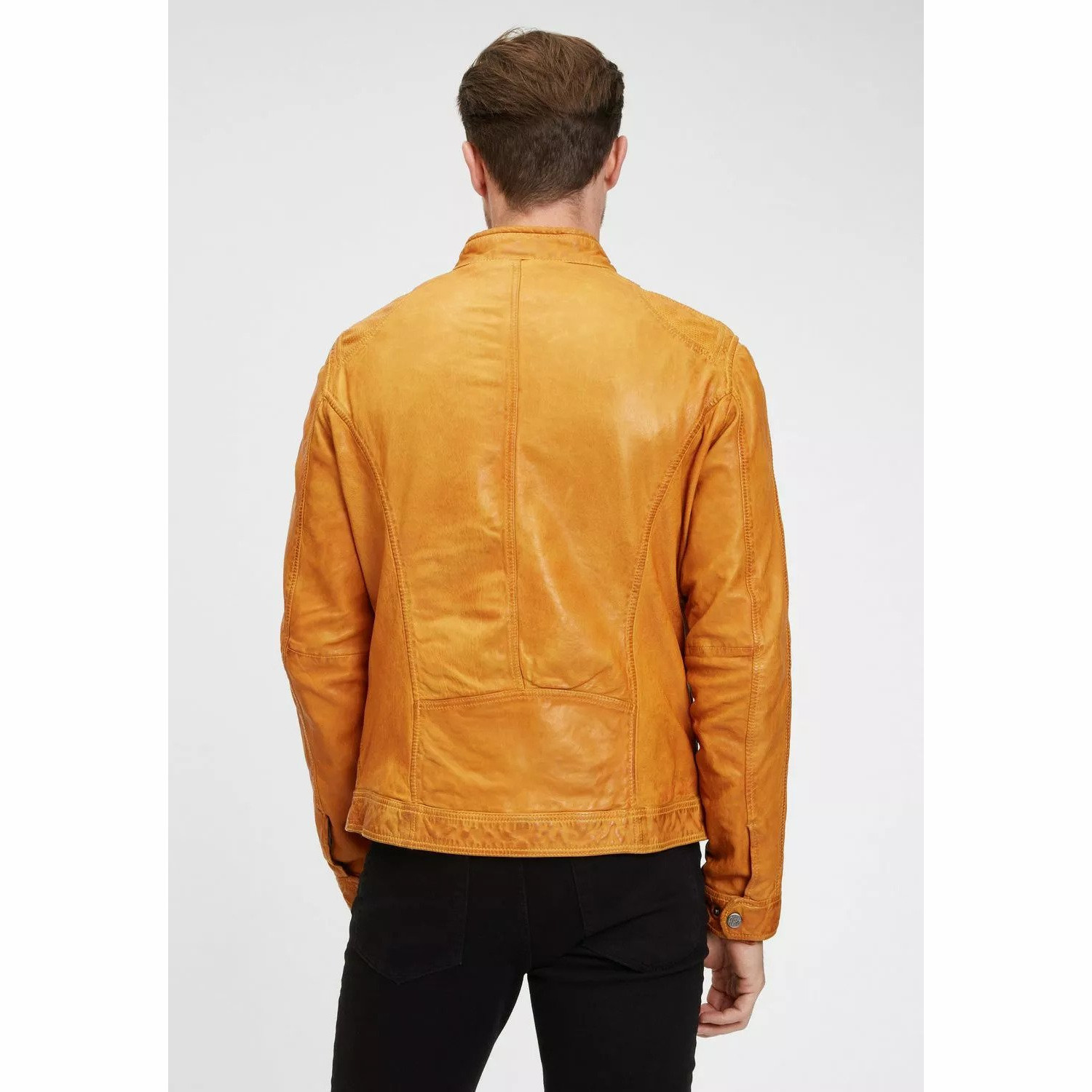 Geaca de Piele Barbati Gipsy Galbena GMChuto SF LGAWV – IMBRACAMINTE
