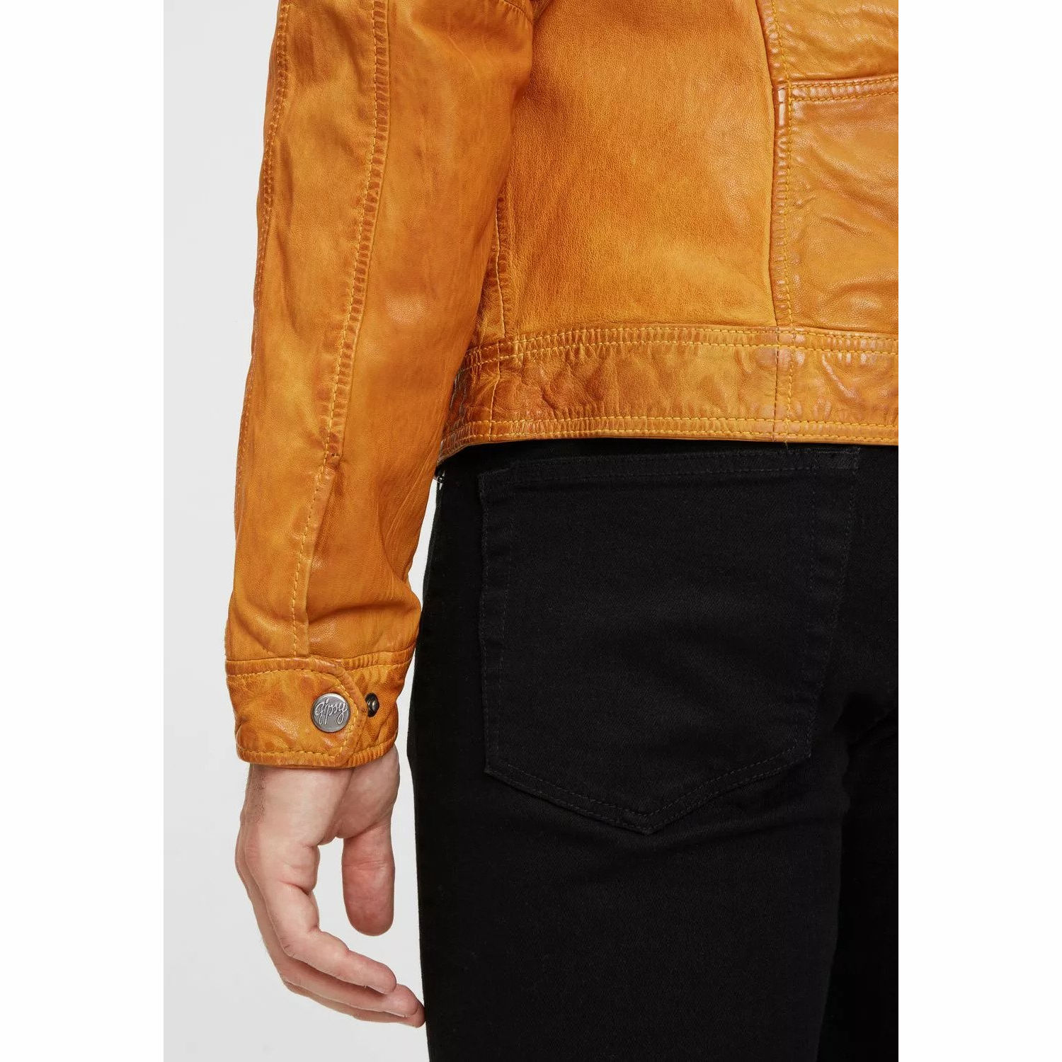 Geaca de Piele Barbati Gipsy Galbena GMChuto SF LGAWV – IMBRACAMINTE
