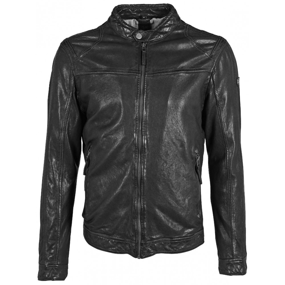 Geaca de Piele Barbati Gipsy Neagra GMChuto - readytowear.ro