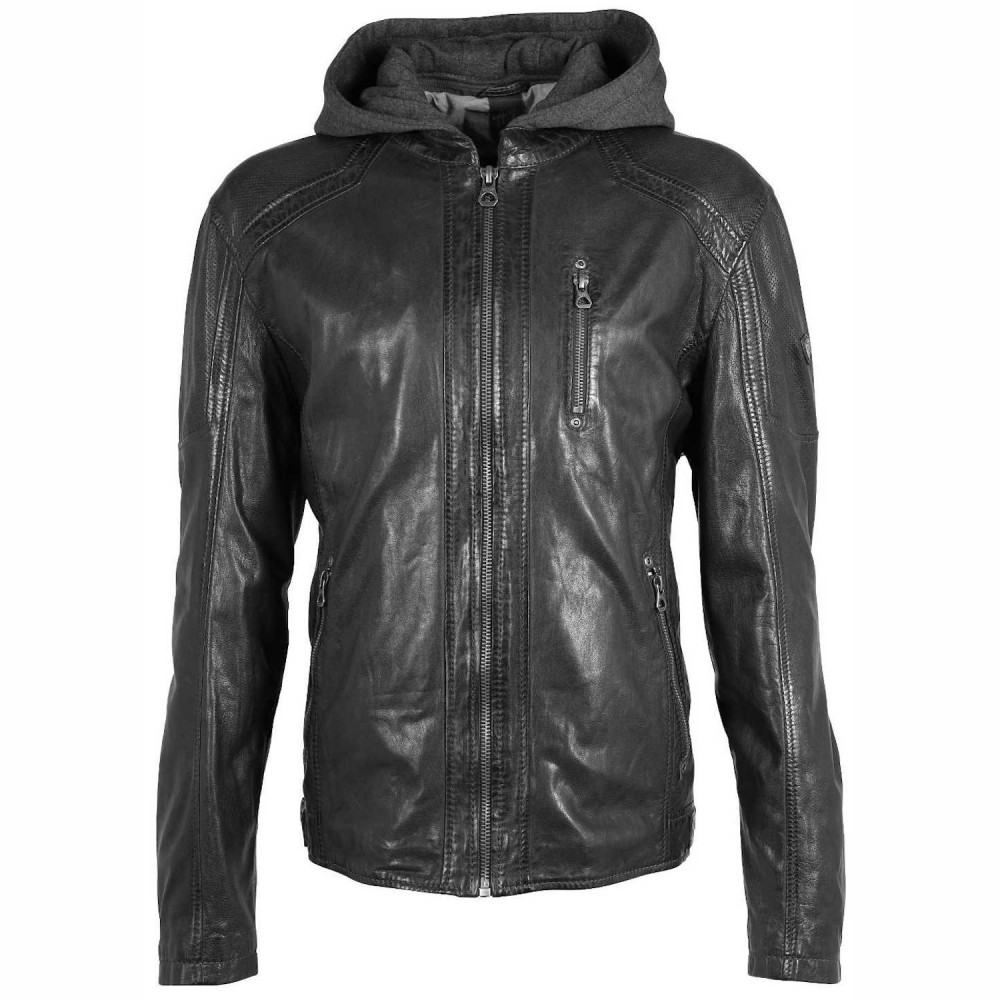 Geaca de Piele Barbati Gipsy Neagra GMClance - readytowear.ro