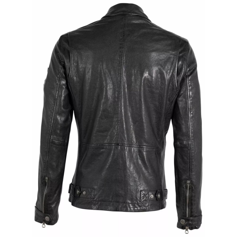 Geaca Lunga de Piele Barbati Gipsy Neagra GMClieves – Black Friday
