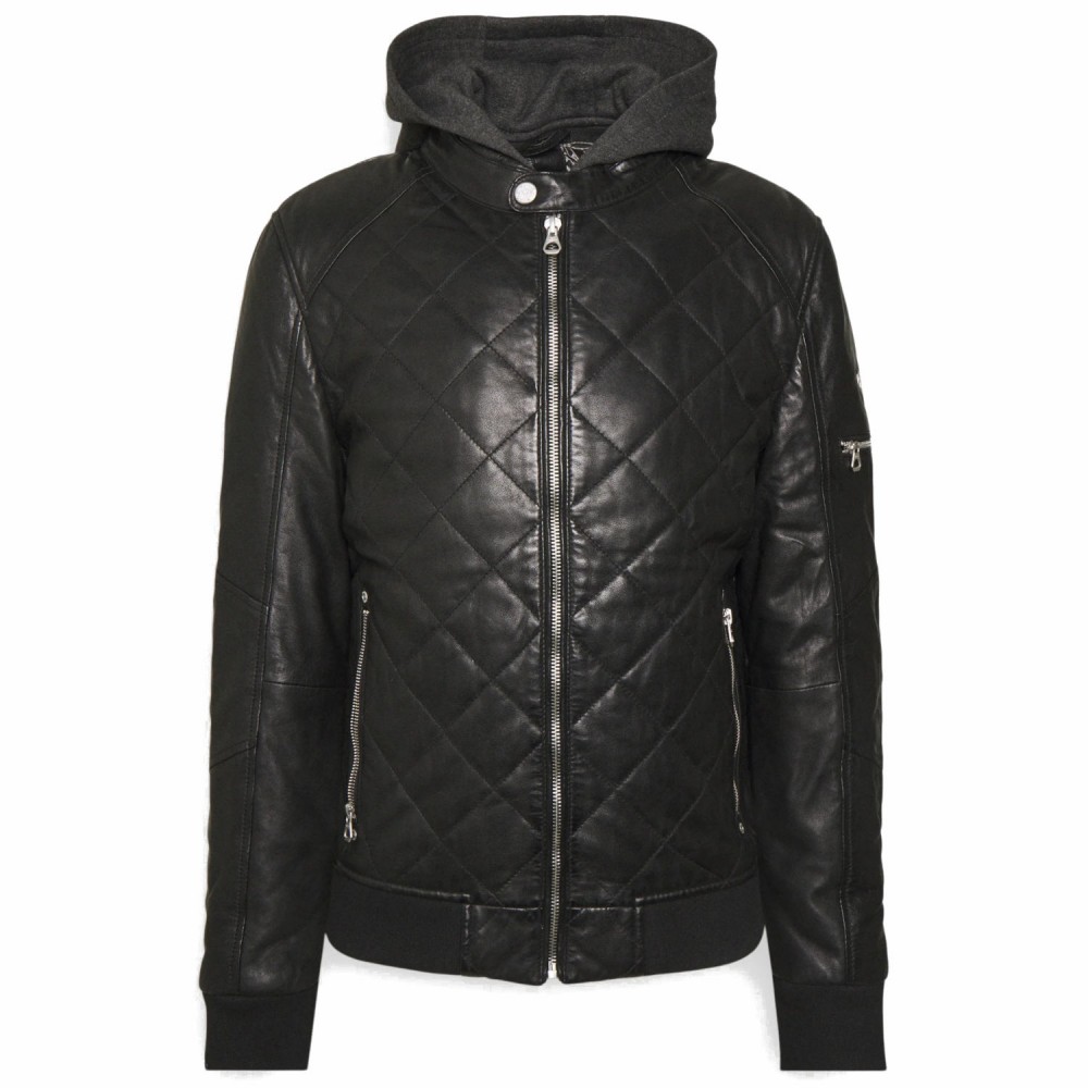 Geaca de Iarna din Piele Barbati Gipsy Neagra GMCludo Geaca de Iarna din Piele Barbati Gipsy Neagra GMCludo - readytowear.ro