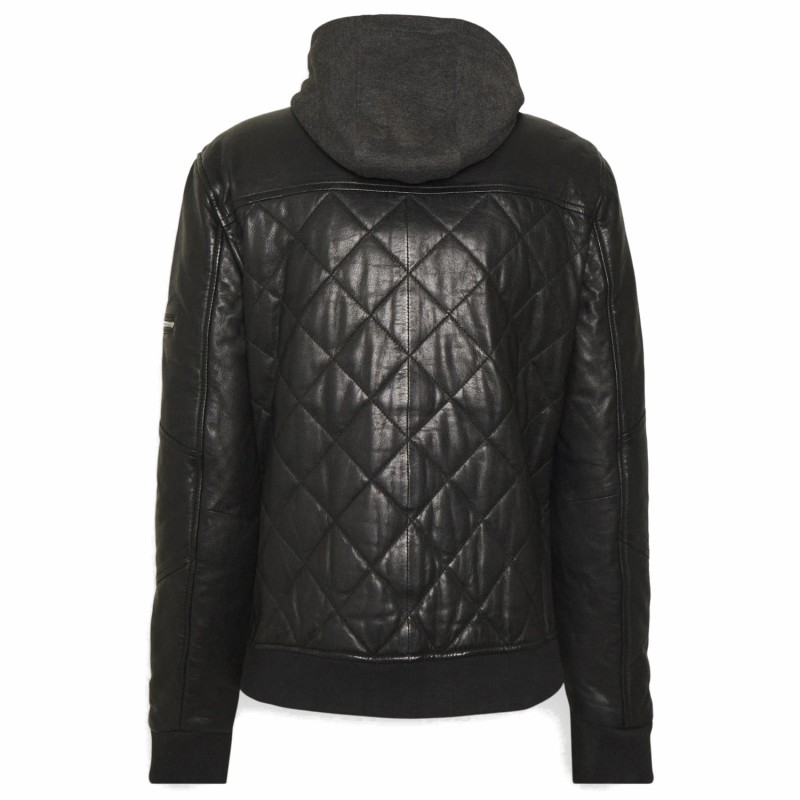 Geaca de Iarna din Piele Barbati Gipsy Neagra GMCludo – IMBRACAMINTE