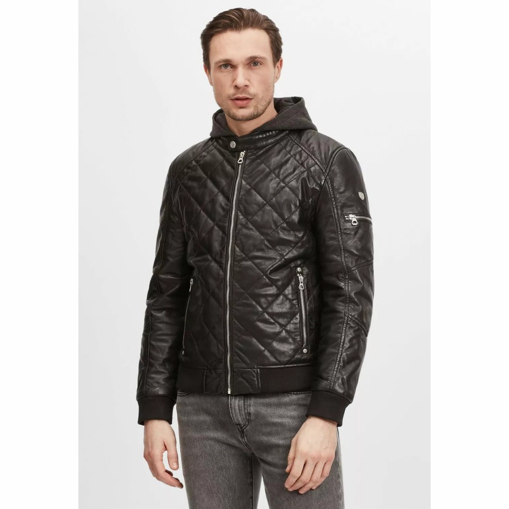 Geaca de Iarna din Piele Barbati Gipsy Neagra GMCludo Geaca de Iarna din Piele Barbati Gipsy Neagra GMCludo - readytowear.ro