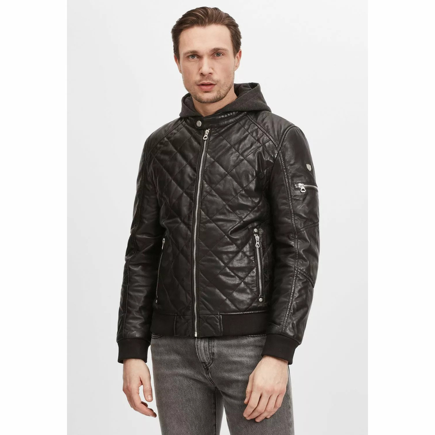 Geaca de Iarna din Piele Barbati Gipsy Neagra GMCludo – IMBRACAMINTE