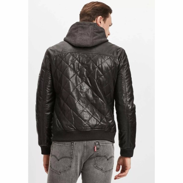 Geaca de Iarna din Piele Barbati Gipsy Neagra GMCludo – IMBRACAMINTE — fotografia 5