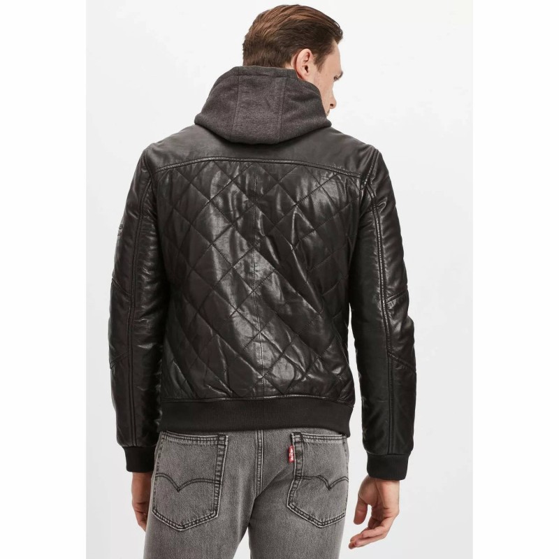 Geaca de Iarna din Piele Barbati Gipsy Neagra GMCludo – IMBRACAMINTE