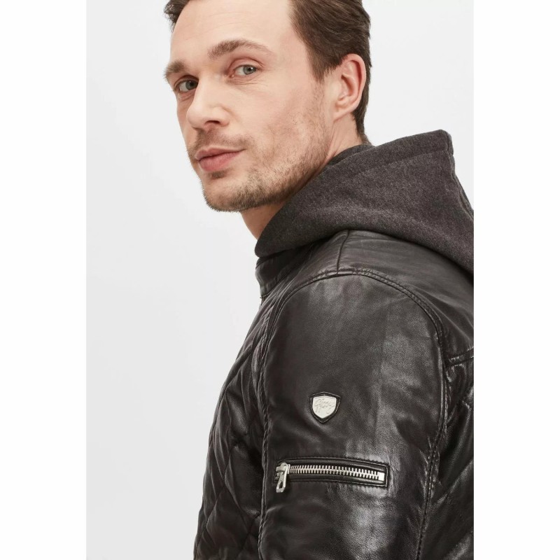 Geaca de Iarna din Piele Barbati Gipsy Neagra GMCludo – IMBRACAMINTE