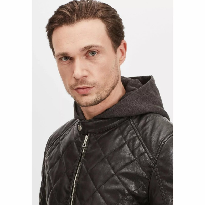 Geaca de Iarna din Piele Barbati Gipsy Neagra GMCludo – IMBRACAMINTE