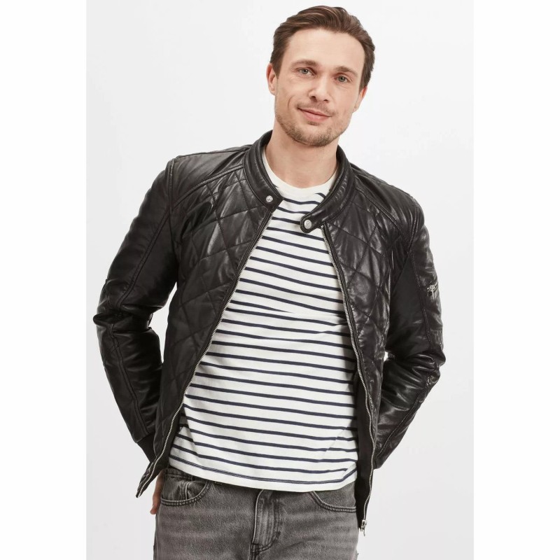 Geaca de Iarna din Piele Barbati Gipsy Neagra GMCludo – IMBRACAMINTE