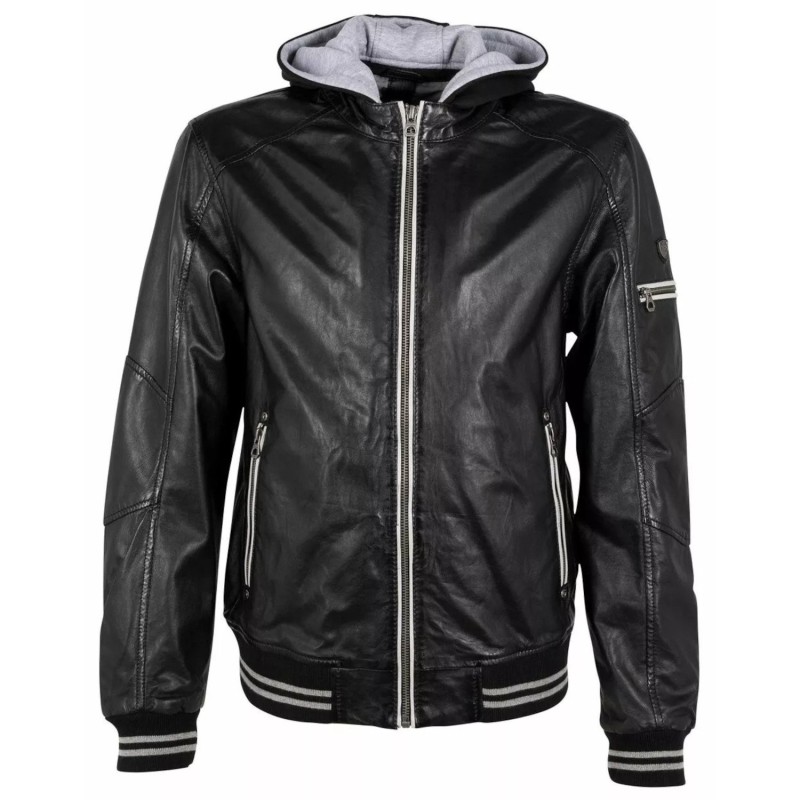 Geaca de Piele Barbati Gipsy Neagra GMCombas – IMBRACAMINTE