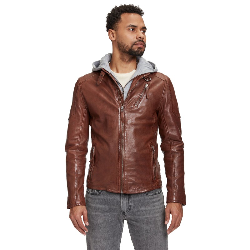 Geaca de Piele Barbati Gipsy Coniac Inchis GMCoopa – IMBRACAMINTE Geaca de Piele Barbati Gipsy Coniac Inchis GMCoopa – IMBRACAMINTE