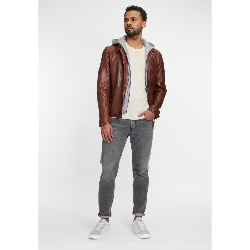 Geaca de Piele Barbati Gipsy Coniac Inchis GMCoopa – IMBRACAMINTE Geaca de Piele Barbati Gipsy Coniac Inchis GMCoopa – IMBRACAMINTE