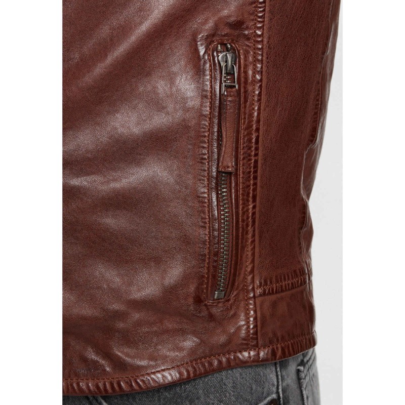 Geaca de Piele Barbati Gipsy Coniac Inchis GMCoopa – IMBRACAMINTE Geaca de Piele Barbati Gipsy Coniac Inchis GMCoopa – IMBRACAMINTE