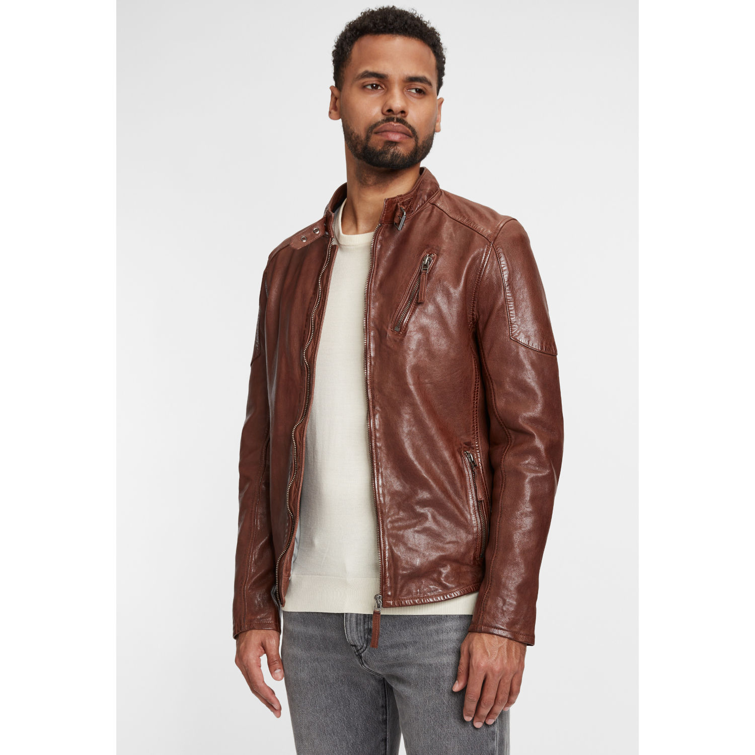 Geaca de Piele Barbati Gipsy Coniac Inchis GMCoopa – IMBRACAMINTE Geaca de Piele Barbati Gipsy Coniac Inchis GMCoopa – IMBRACAMINTE