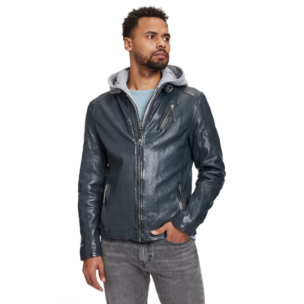 Geaca de Piele Barbati Gipsy Gri Inchis GMCoopa Geaca de Piele Barbati Gipsy Gri Inchis GMCoopa - readytowear.ro