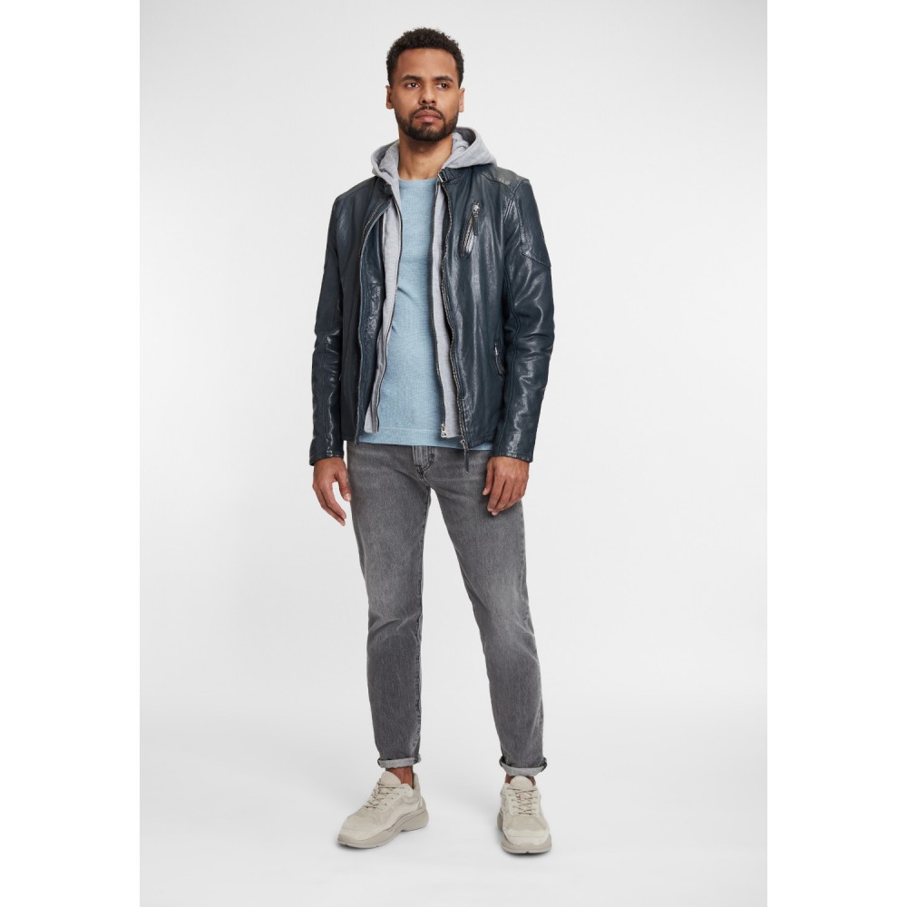 Geaca de Piele Barbati Gipsy Gri Inchis GMCoopa Geaca de Piele Barbati Gipsy Gri Inchis GMCoopa - readytowear.ro