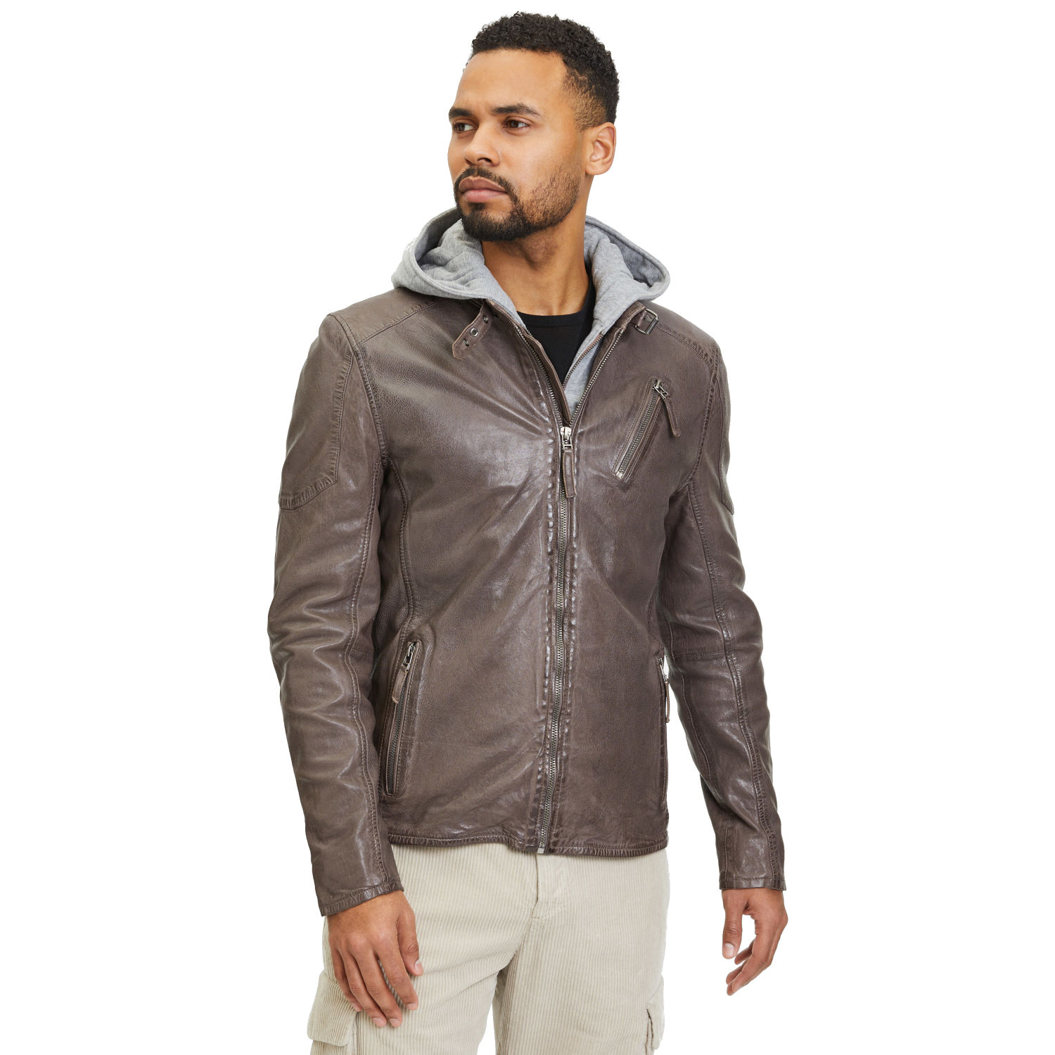 Geaca de Piele Barbati Gipsy Maro Inchis GMCoopa – IMBRACAMINTE