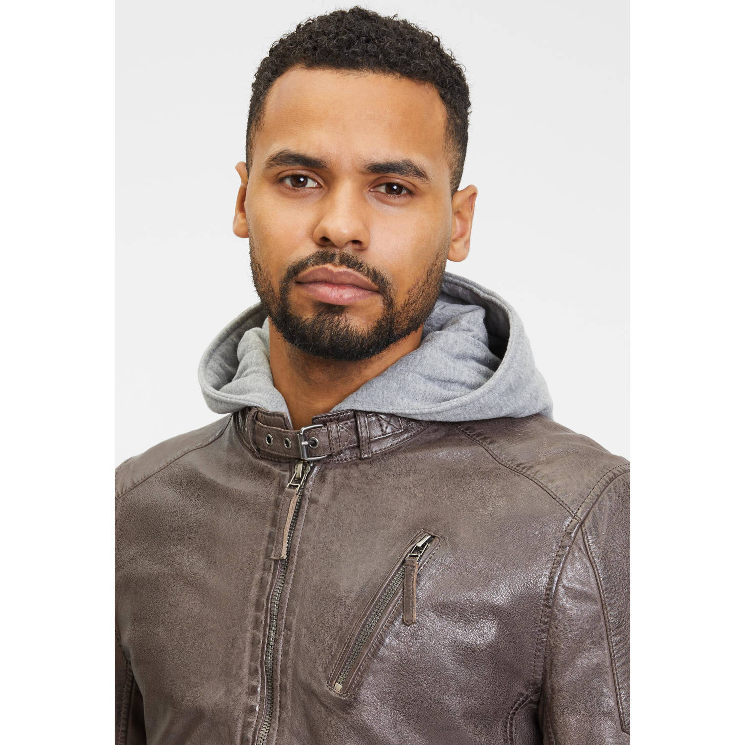 Geaca de Piele Barbati Gipsy Maro Inchis GMCoopa – IMBRACAMINTE