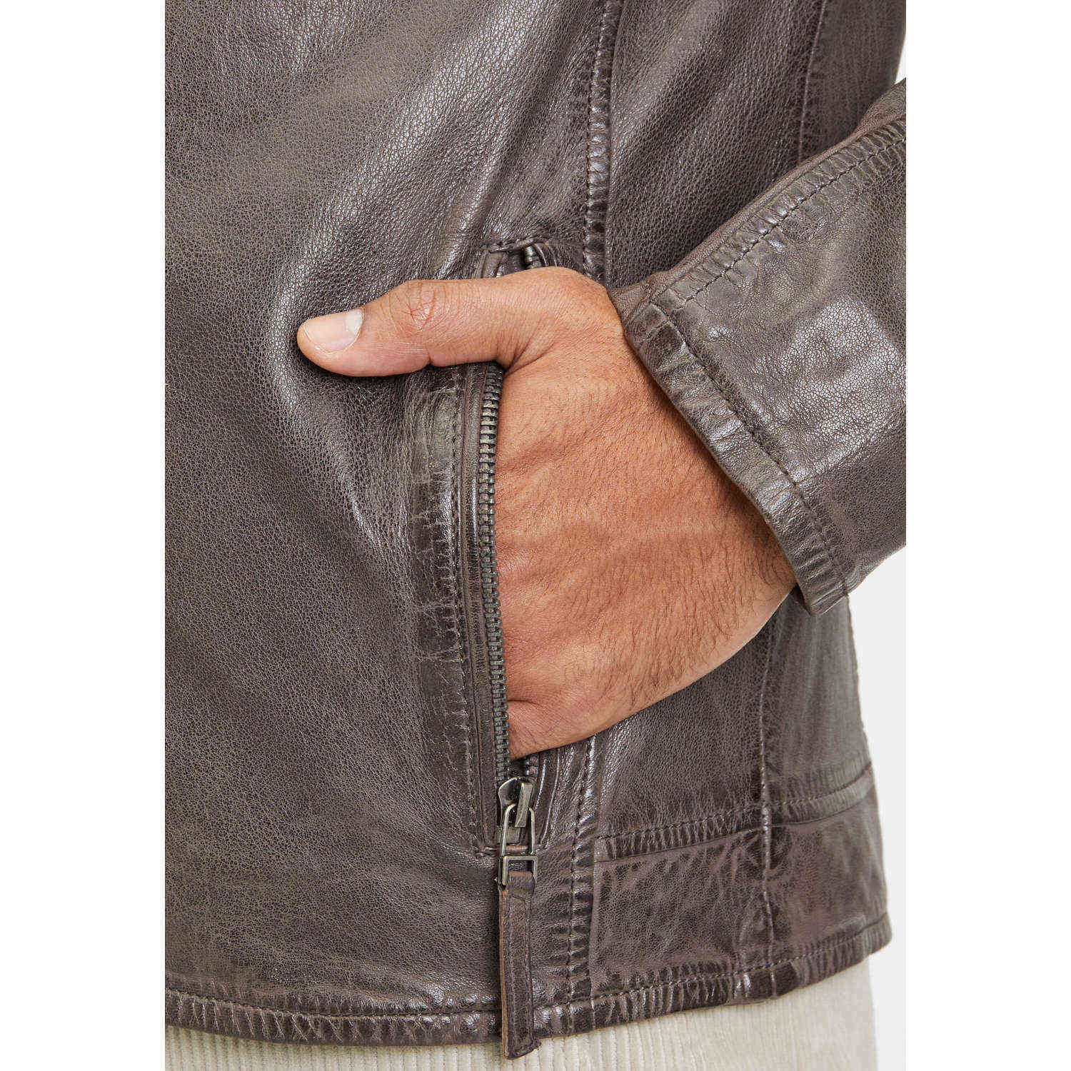 Geaca de Piele Barbati Gipsy Maro Inchis GMCoopa – IMBRACAMINTE