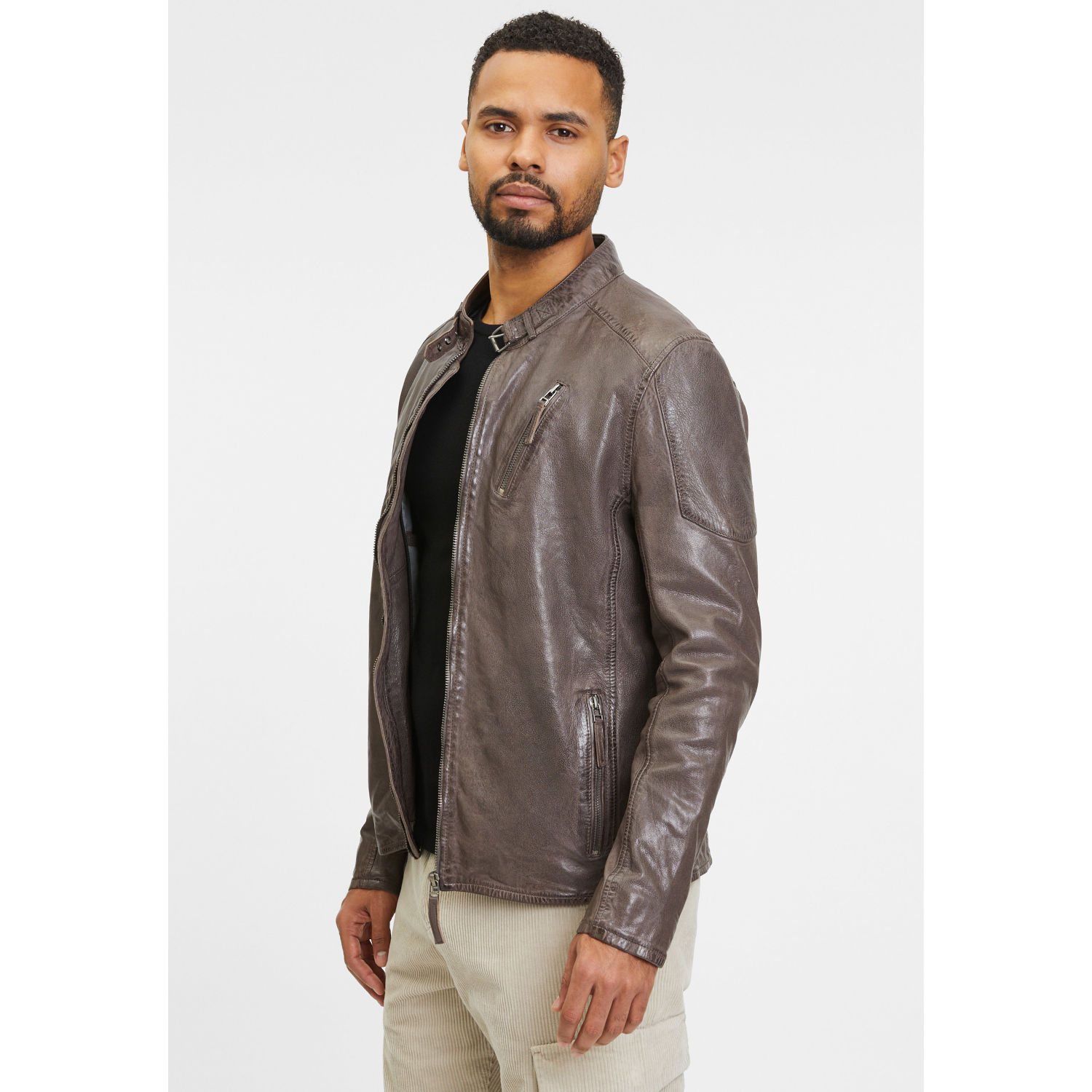 Geaca de Piele Barbati Gipsy Maro Inchis GMCoopa – IMBRACAMINTE