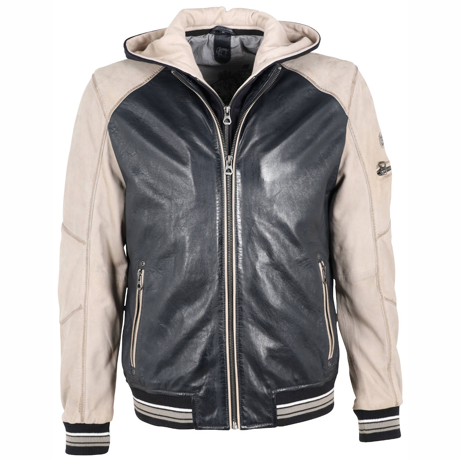 Geaca de Piele Barbati Gipsy Bleumarin/Gri Argintiu GMCrombo LAORV/LNUV – IMBRACAMINTE