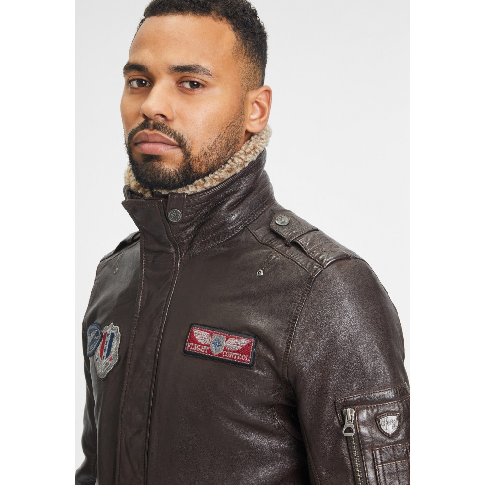 Geaca de Piele Barbati Gipsy Maro Inchis GMCruise Geaca de Piele Barbati Gipsy Maro Inchis GMCruise - readytowear.ro