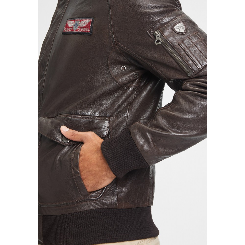 Geaca de Piele Barbati Gipsy Maro Inchis GMCruise Geaca de Piele Barbati Gipsy Maro Inchis GMCruise - readytowear.ro
