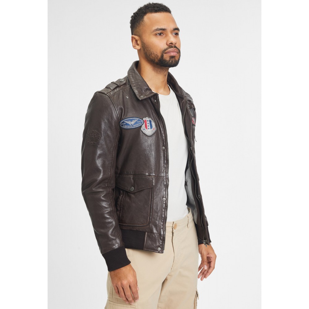 Geaca de Piele Barbati Gipsy Maro Inchis GMCruise Geaca de Piele Barbati Gipsy Maro Inchis GMCruise - readytowear.ro