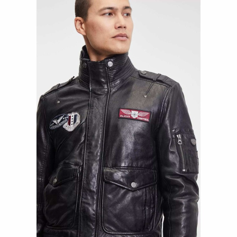 Geaca de Piele Barbati Gipsy Neagra GMCruise – Black Friday