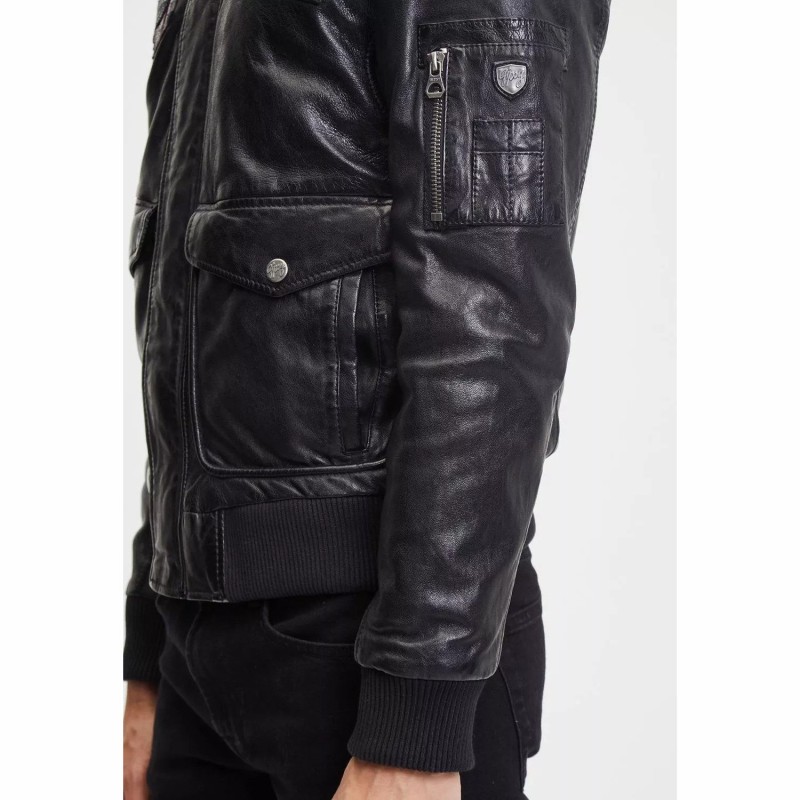 Geaca de Piele Barbati Gipsy Neagra GMCruise – Black Friday