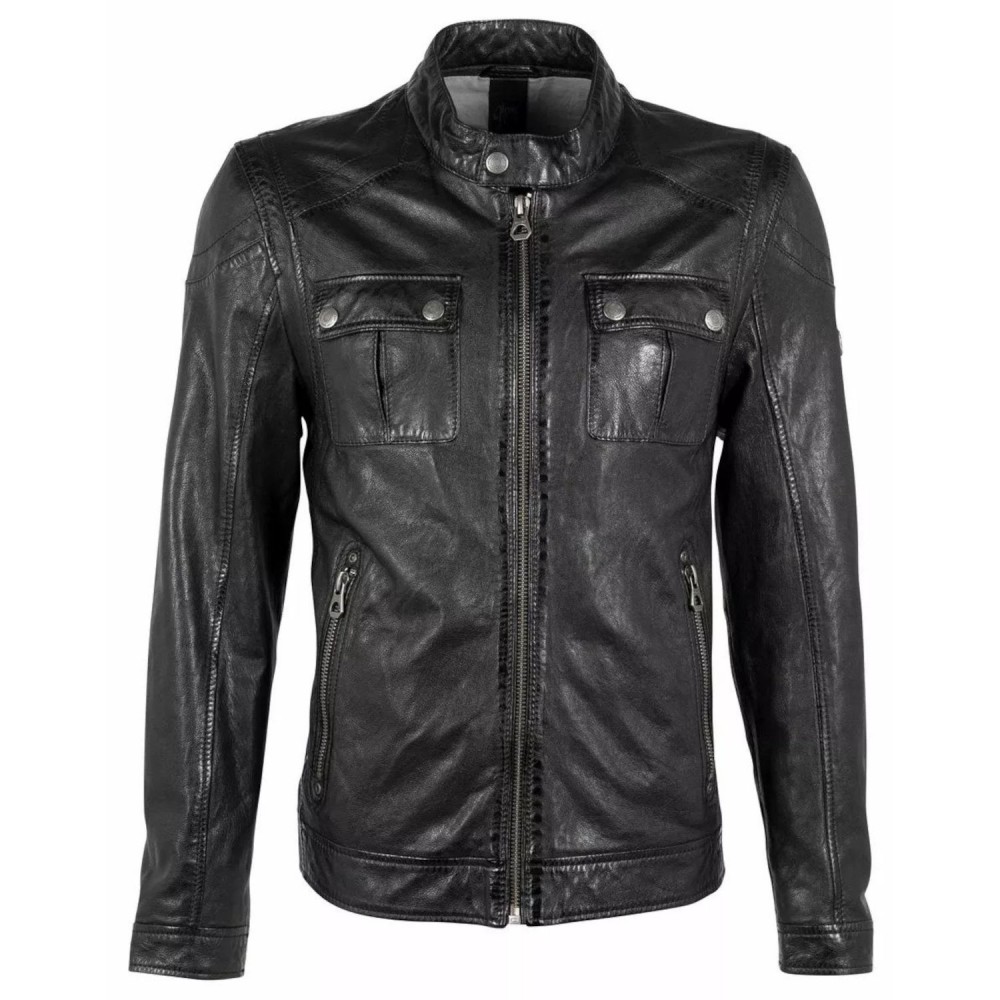 Geaca de Piele Barbati Gipsy Neagra GMCudro Geaca de Piele Barbati Gipsy Neagra GMCudro - readytowear.ro
