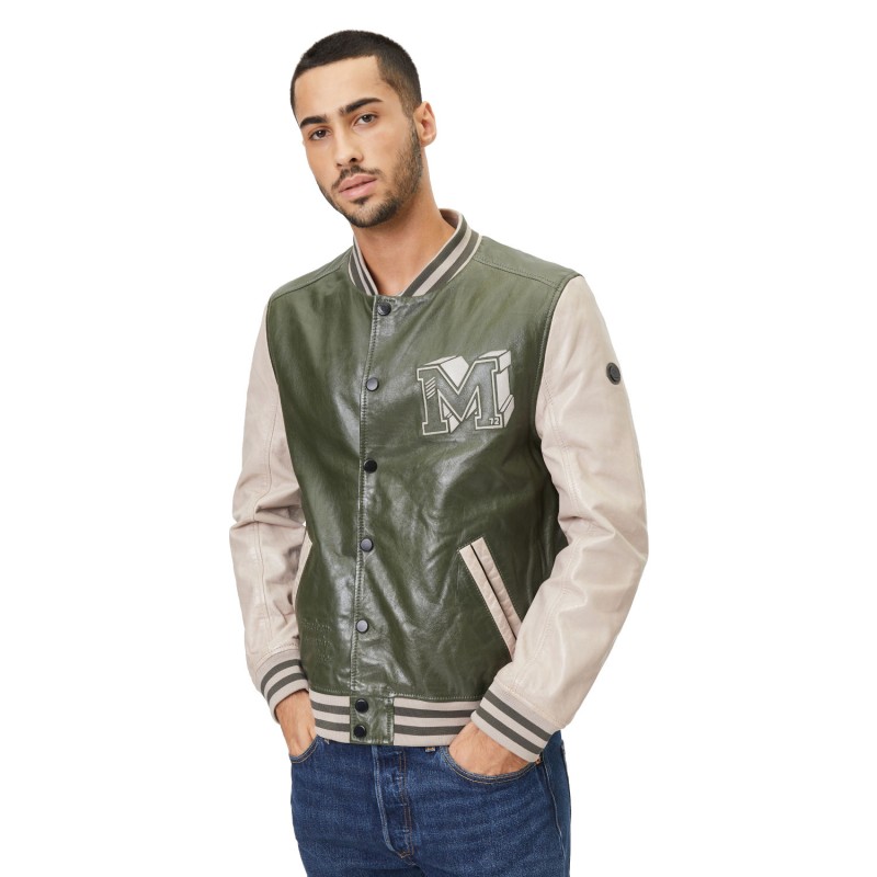 Geaca de Piele Barbati Gipsy Verde Inchis/Gri Deschis GMCuno – Black Friday