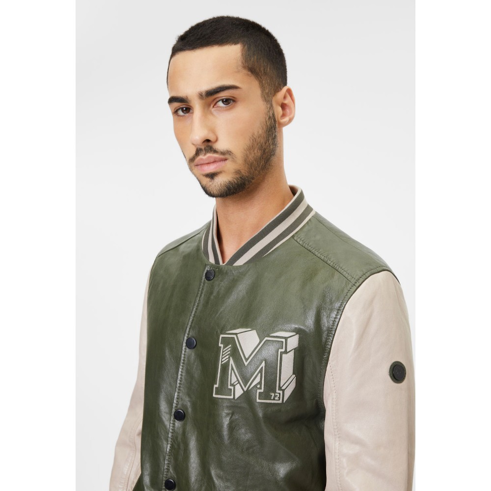 Geaca de Piele Barbati Gipsy Verde Inchis/Gri Deschis GMCuno – Black Friday