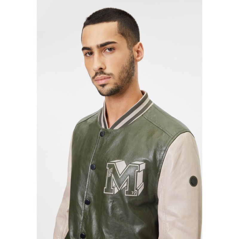 Geaca de Piele Barbati Gipsy Verde Inchis/Gri Deschis GMCuno – Black Friday