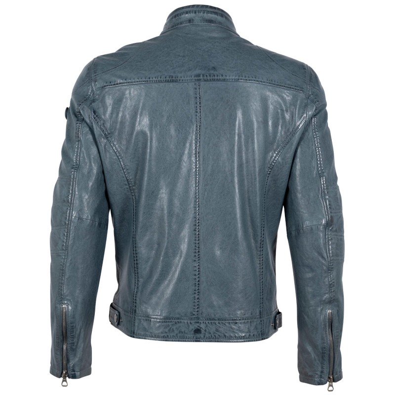 Geaca de Piele Barbati Gipsy Albastru Denim GMCybo – Black Friday