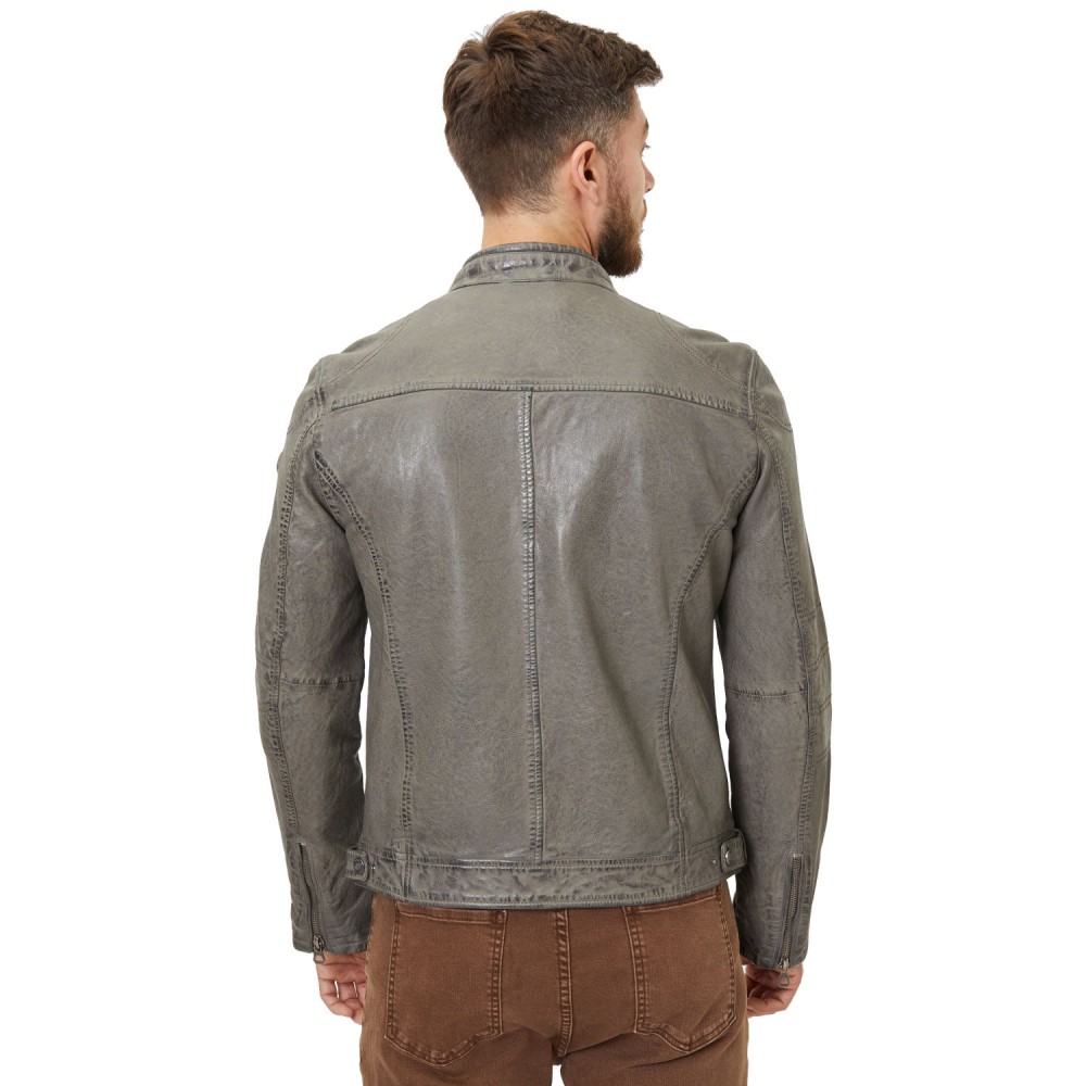 Geaca de Piele Barbati Gipsy Gri GMCybo Geaca de Piele Barbati Gipsy Gri GMCybo - readytowear.ro